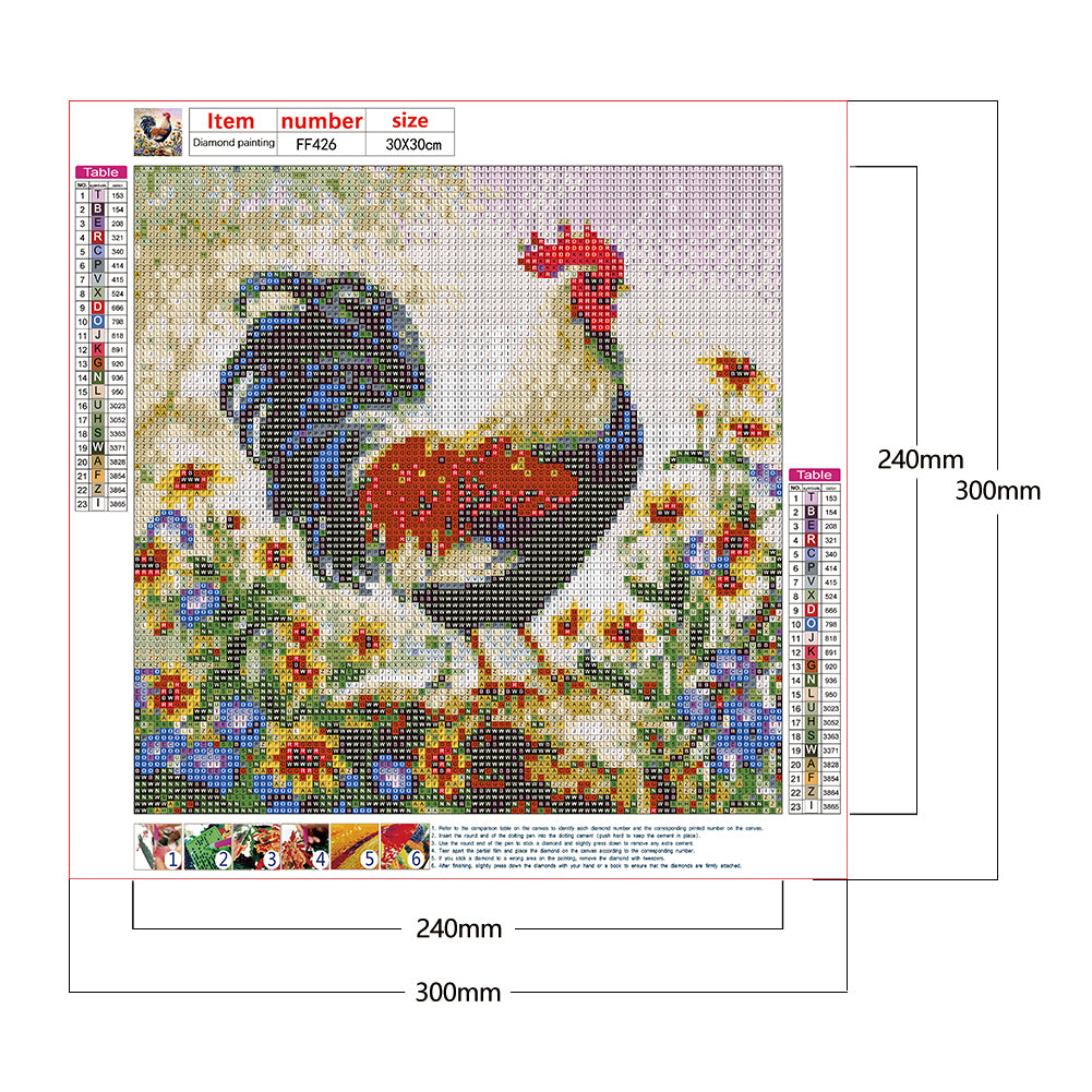 Chicken - Full Square Drill Diamond Painting 30*30CM