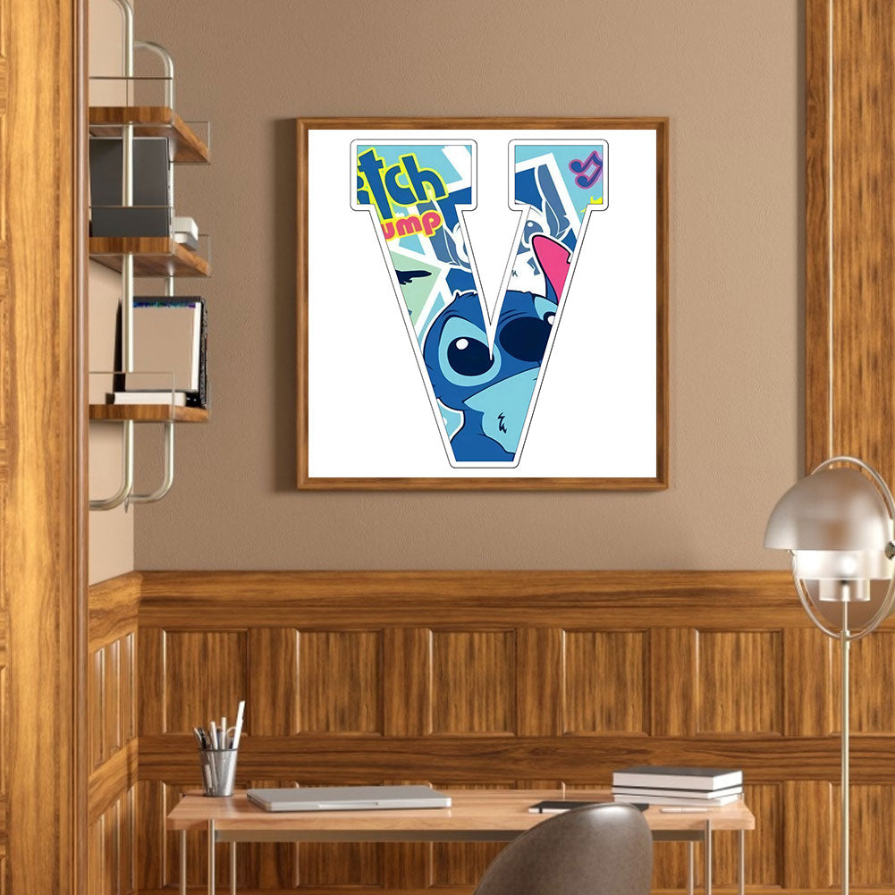 Stitch Alphabet - Full Round Drill Diamond Painting 30*30CM