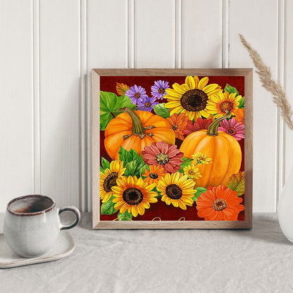 Pumpkin Sunflower - Full Round Drill Diamond Painting 40*40CM