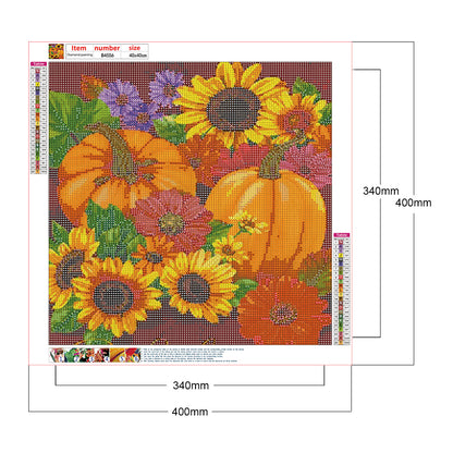 Pumpkin Sunflower - Full Round Drill Diamond Painting 40*40CM