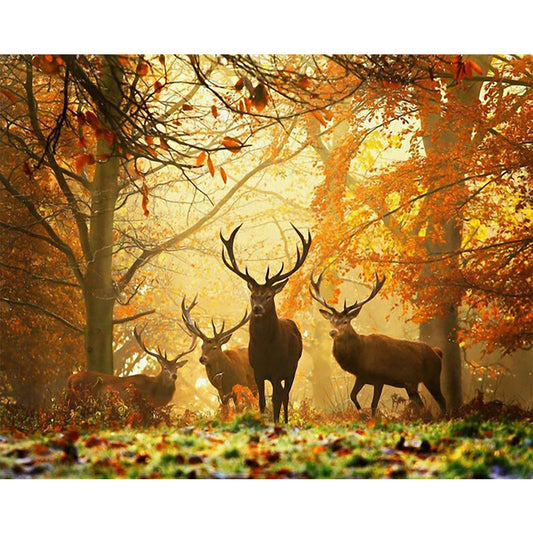 Deer In The Forest - Full Round Drill Diamond Painting 40*30CM
