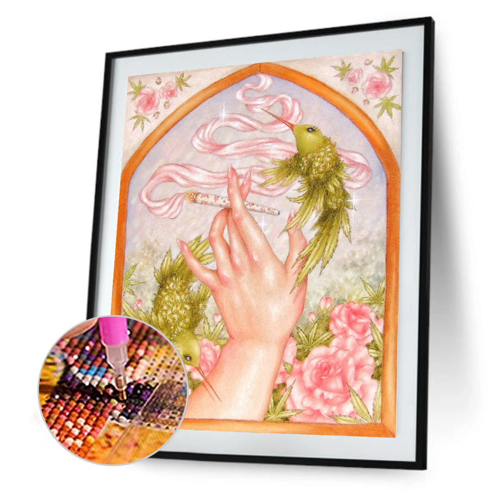 Rose Bird - Full Round Drill Diamond Painting 30*40CM