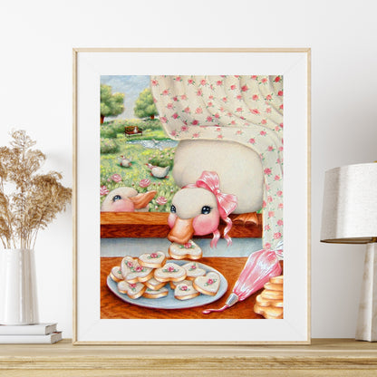 Pink Big White Goose - Full Round Drill Diamond Painting 30*40CM