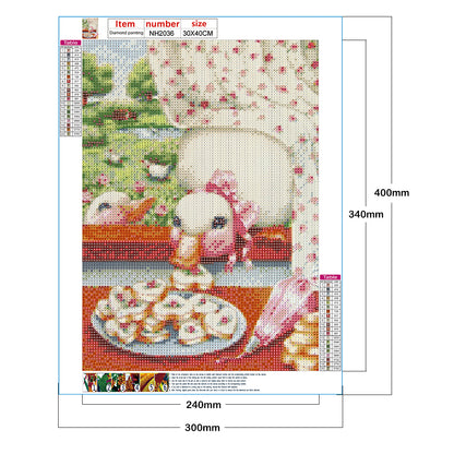 Pink Big White Goose - Full Round Drill Diamond Painting 30*40CM