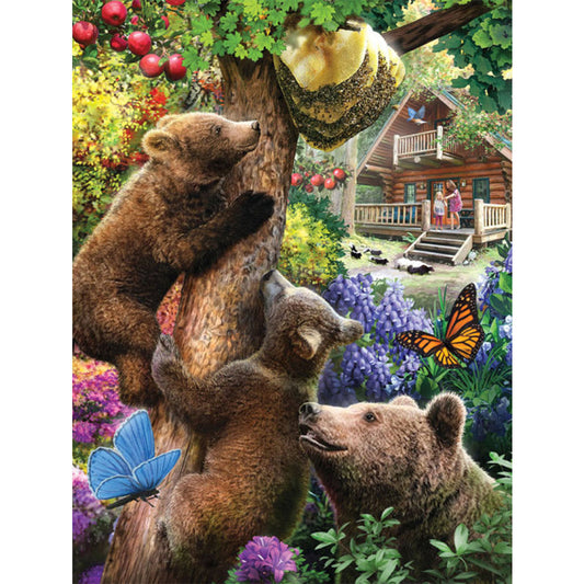 Forest Black Bear - Full Round Drill Diamond Painting 30*40CM