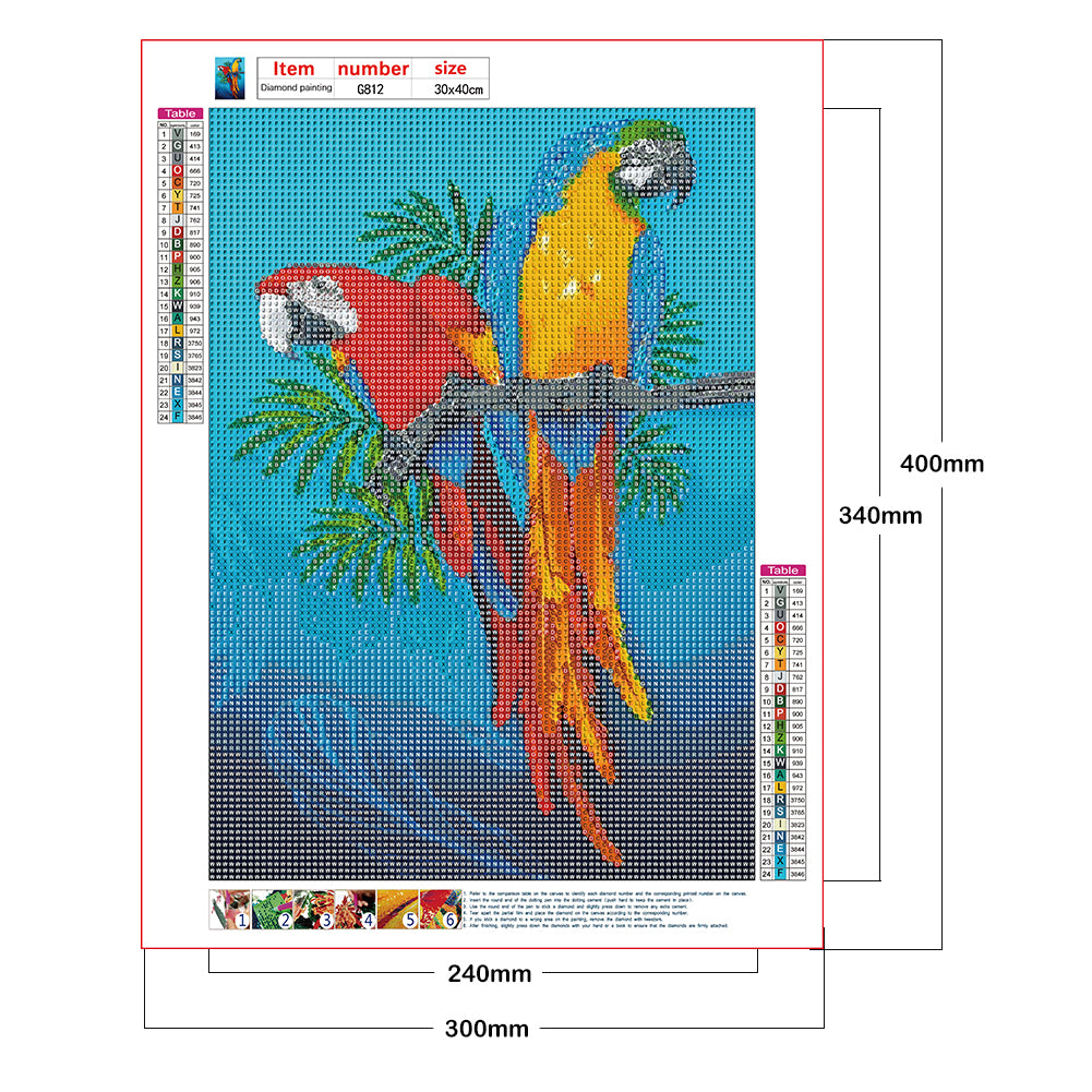 Parrot - Full Round Drill Diamond Painting 30*40CM