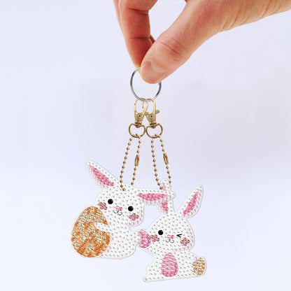 5D Diamond Painting Keyring Kits DIY Cartoon Animal Keychain Bag Pendant