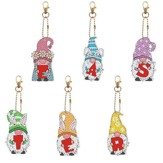 5D Diamond Painting Keyring Kits DIY Cartoon Animal Keychain Bag Pendant