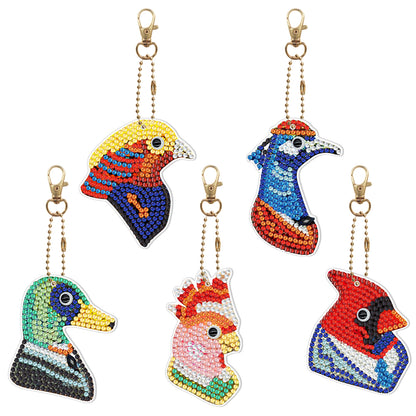 5D Diamond Painting Keyring Kits DIY Cartoon Animal Keychain Bag Pendant