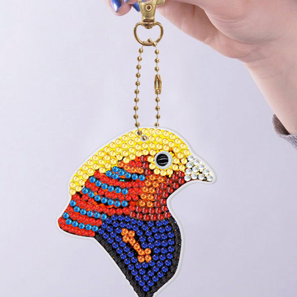 5D Diamond Painting Keyring Kits DIY Cartoon Animal Keychain Bag Pendant