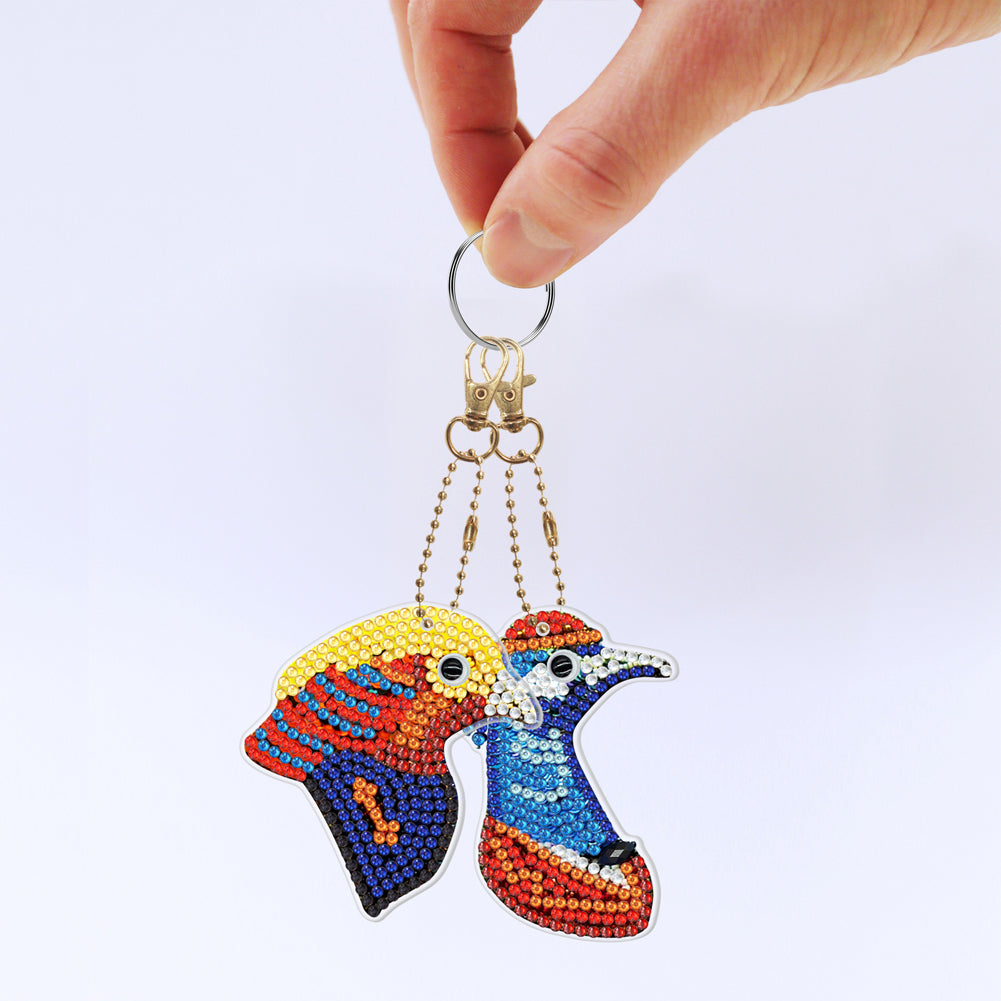 5D Diamond Painting Keyring Kits DIY Cartoon Animal Keychain Bag Pendant