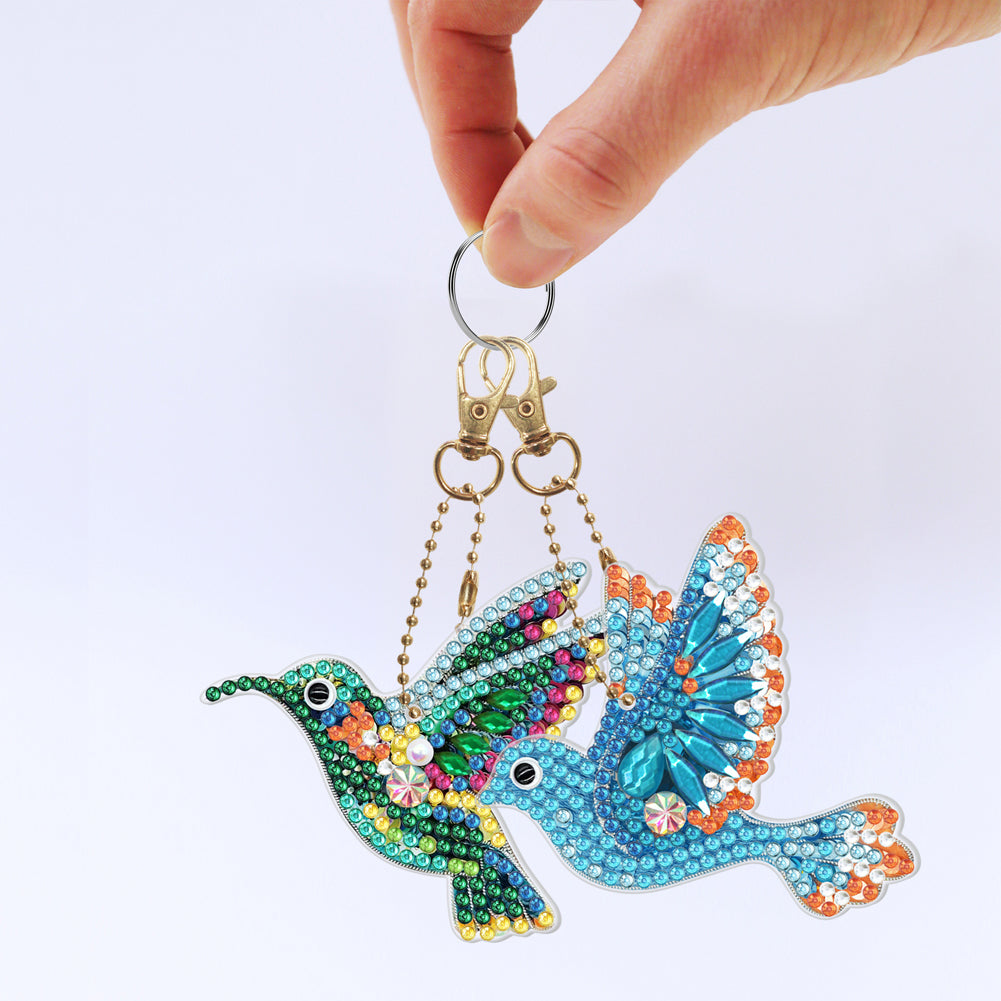 5D Diamond Painting Keyring Kits DIY Cartoon Animal Keychain Bag Pendant