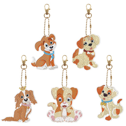 5D Diamond Painting Keyring Kits DIY Cartoon Animal Keychain Bag Pendant