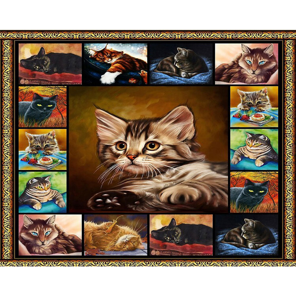 Kitten - Full Round Drill Diamond Painting 60*50CM