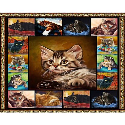 Kitten - Full Round Drill Diamond Painting 60*50CM