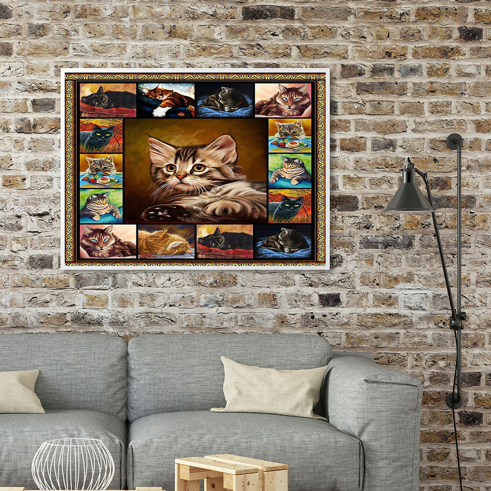 Kitten - Full Round Drill Diamond Painting 60*50CM