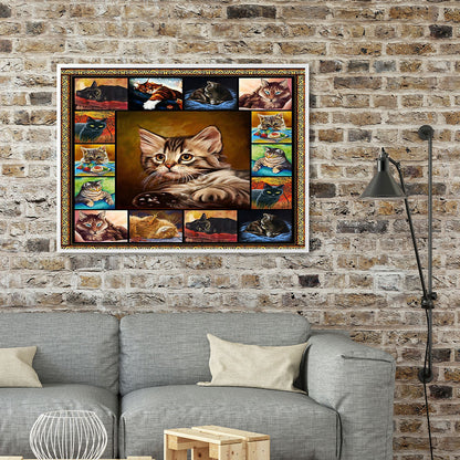 Kitten - Full Round Drill Diamond Painting 60*50CM