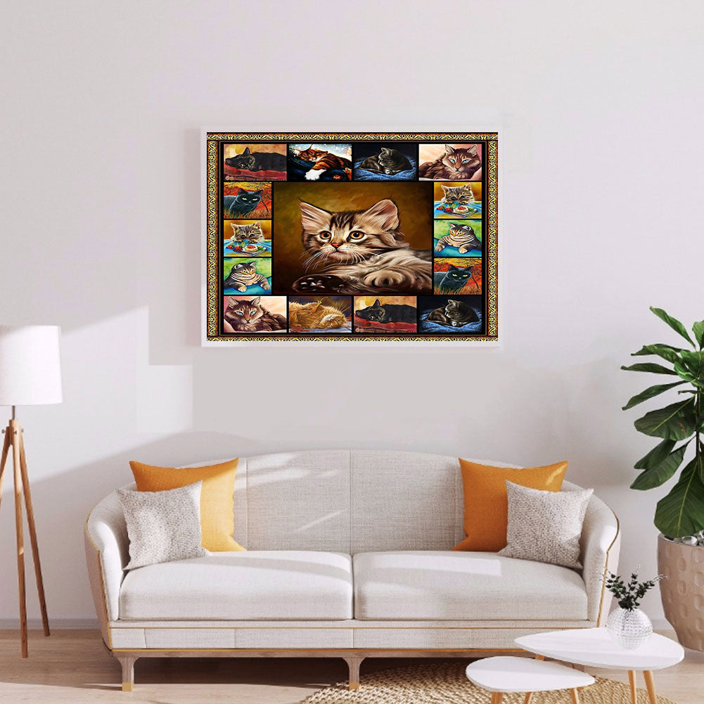 Kitten - Full Round Drill Diamond Painting 60*50CM