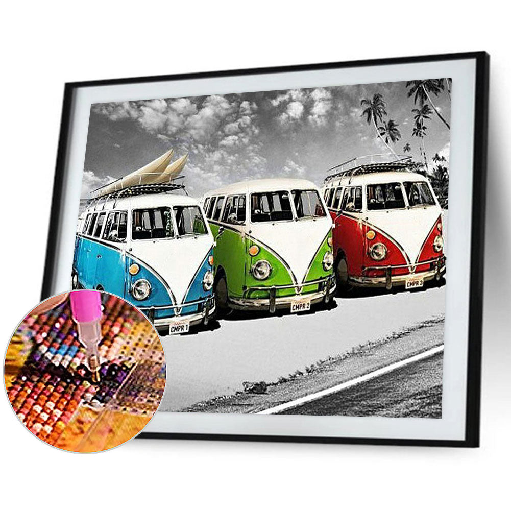 Beach Bus - Full Round Drill Diamond Painting 40*30CM