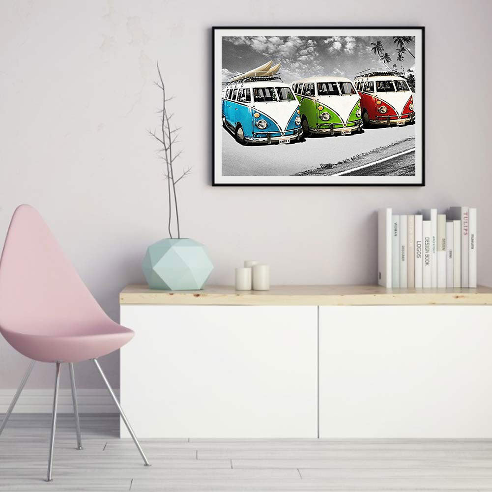 Beach Bus - Full Round Drill Diamond Painting 40*30CM