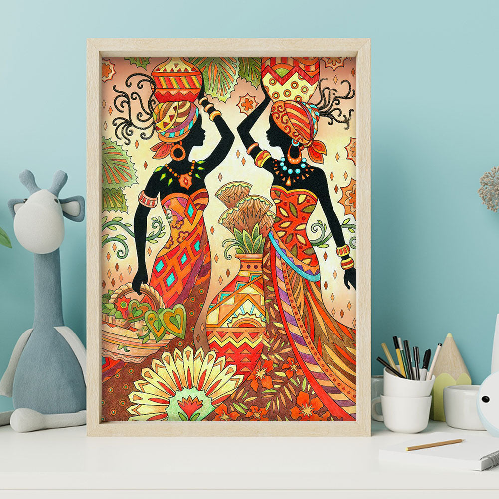 African Ethnic Art - Full Round Drill Diamond Painting 30*40CM