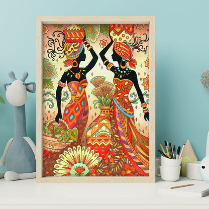 African Ethnic Art - Full Round Drill Diamond Painting 30*40CM
