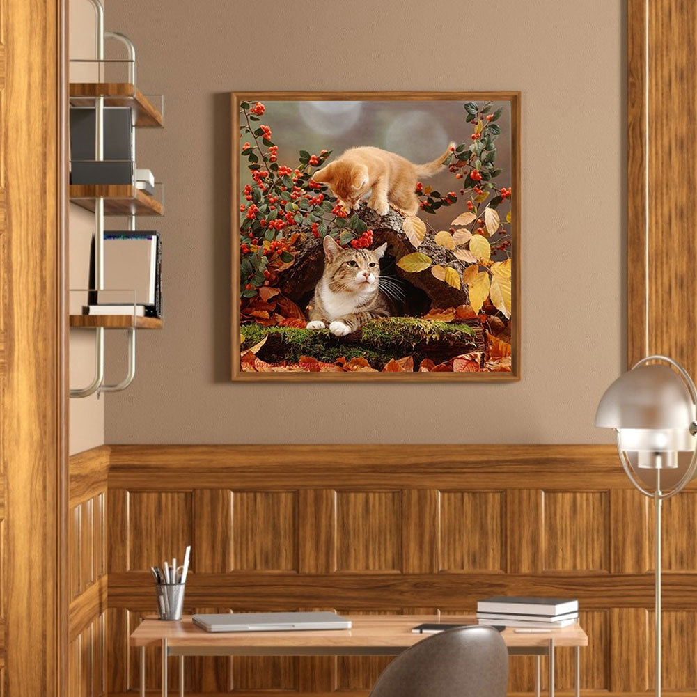 Kitten - Full Round Drill Diamond Painting 40*40CM