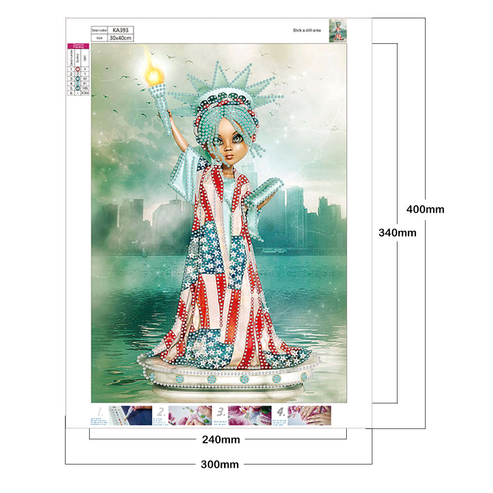 Cartoon Doll - Special Shaped Drill Diamond Paiting 30*40CM