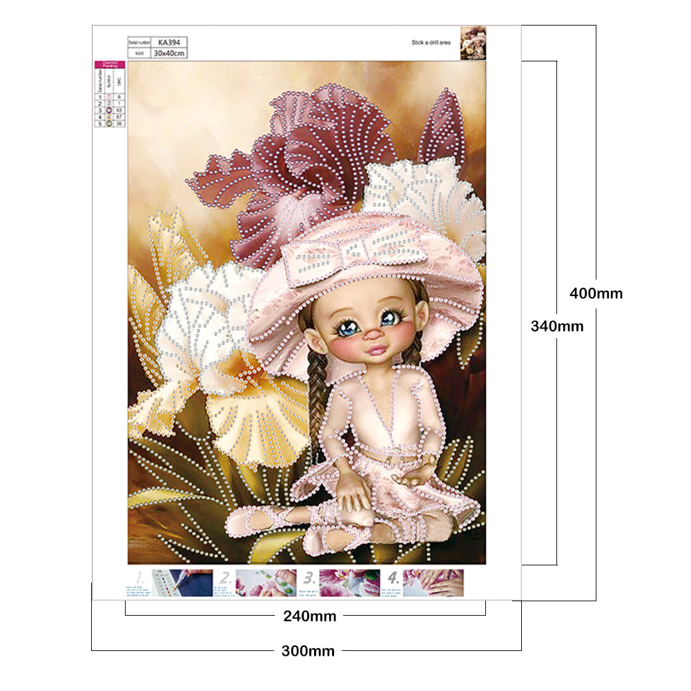 Cartoon Doll - Special Shaped Drill Diamond Paiting 30*40CM