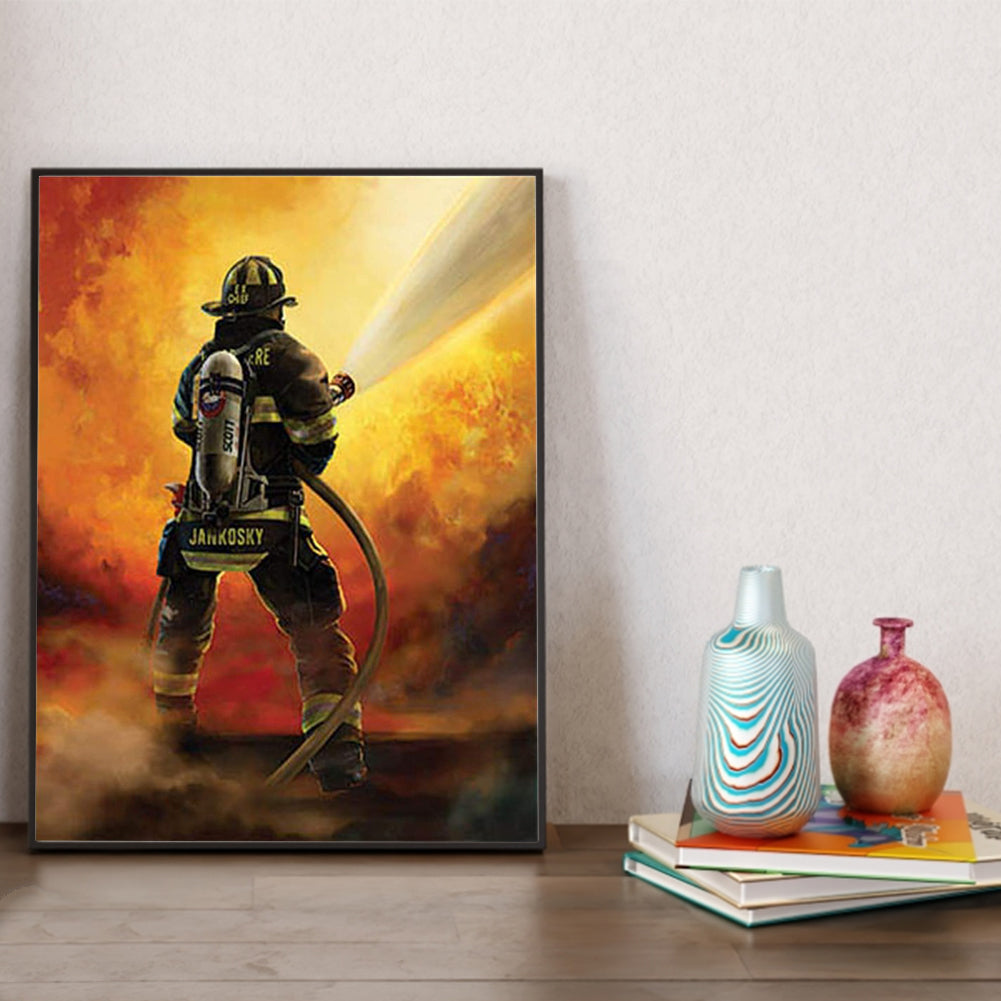 Firemen - Full Round Drill Diamond Painting 30*40CM