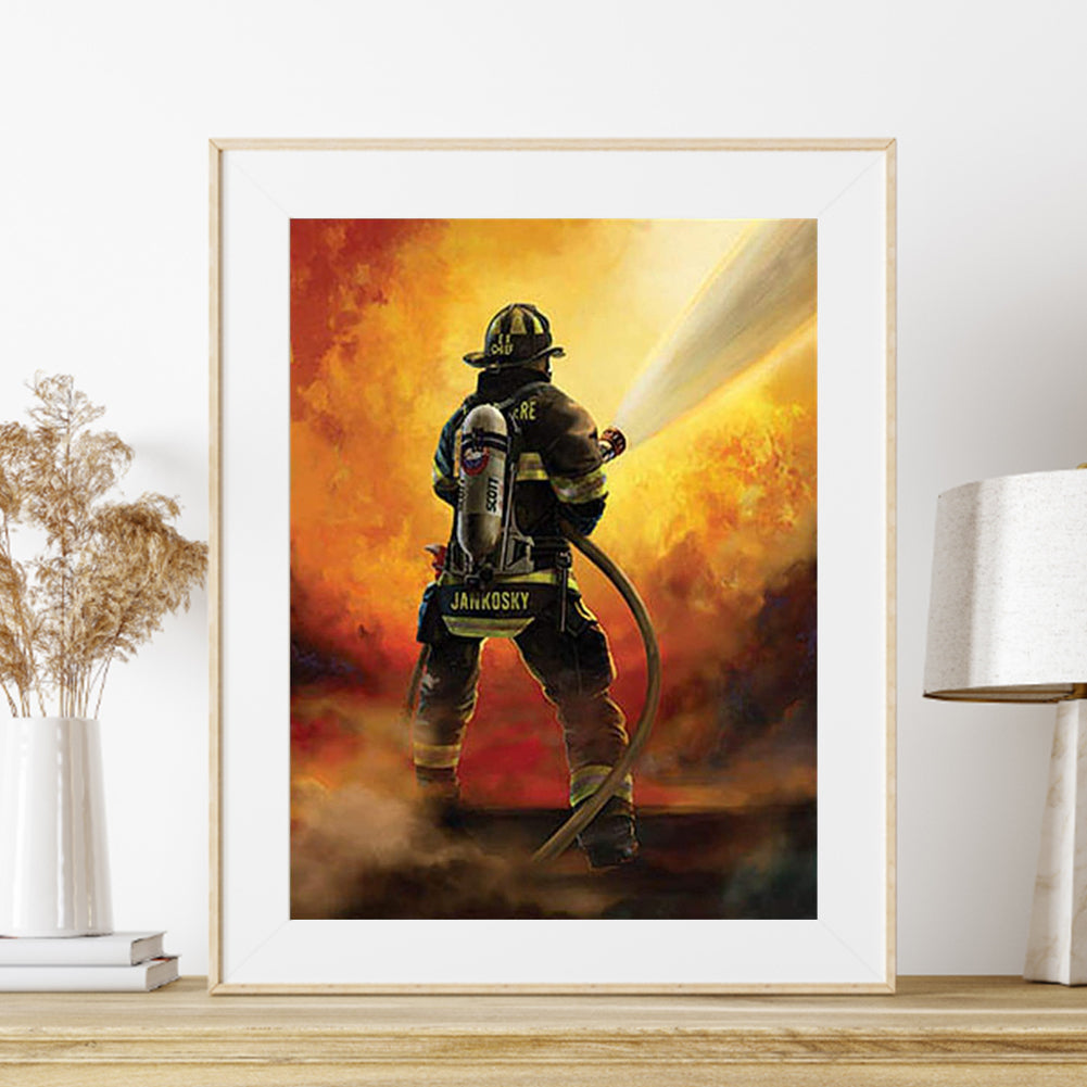Firemen - Full Round Drill Diamond Painting 30*40CM