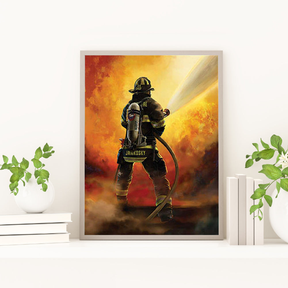 Firemen - Full Round Drill Diamond Painting 30*40CM