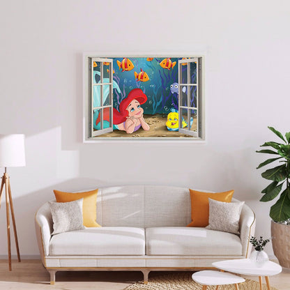 Clownfish Outside The Window - Full Round Drill Diamond Painting 40*30CM