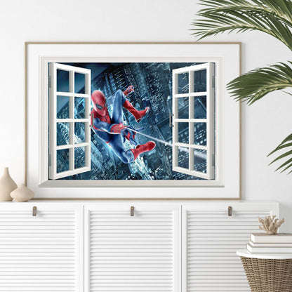 Spiderman Outside The Window - Full Round Drill Diamond Painting 40*30CM