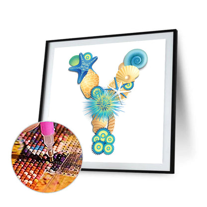 Shell Letter Y - Full Round Drill Diamond Painting 30*30CM