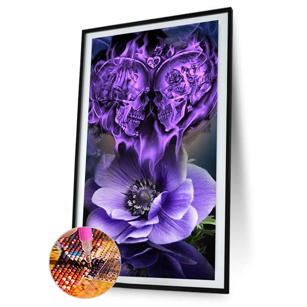 Skull Flower - Full Square Drill Diamond Painting 40*70CM