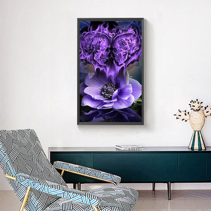 Skull Flower - Full Square Drill Diamond Painting 40*70CM