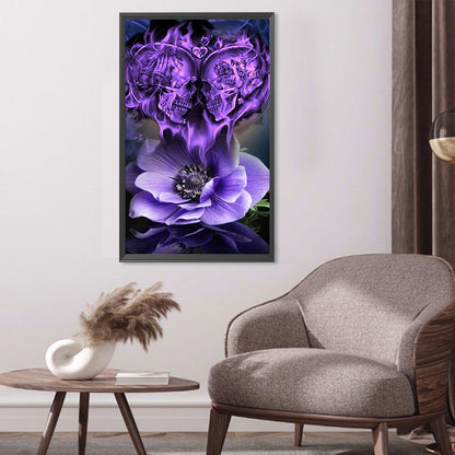 Skull Flower - Full Square Drill Diamond Painting 40*70CM
