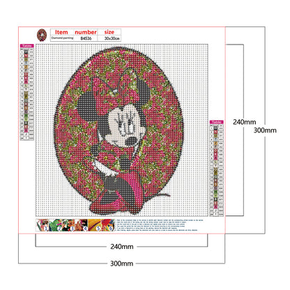 Mickey Mouse Letter O - Full Round Drill Diamond Painting 30*30CM