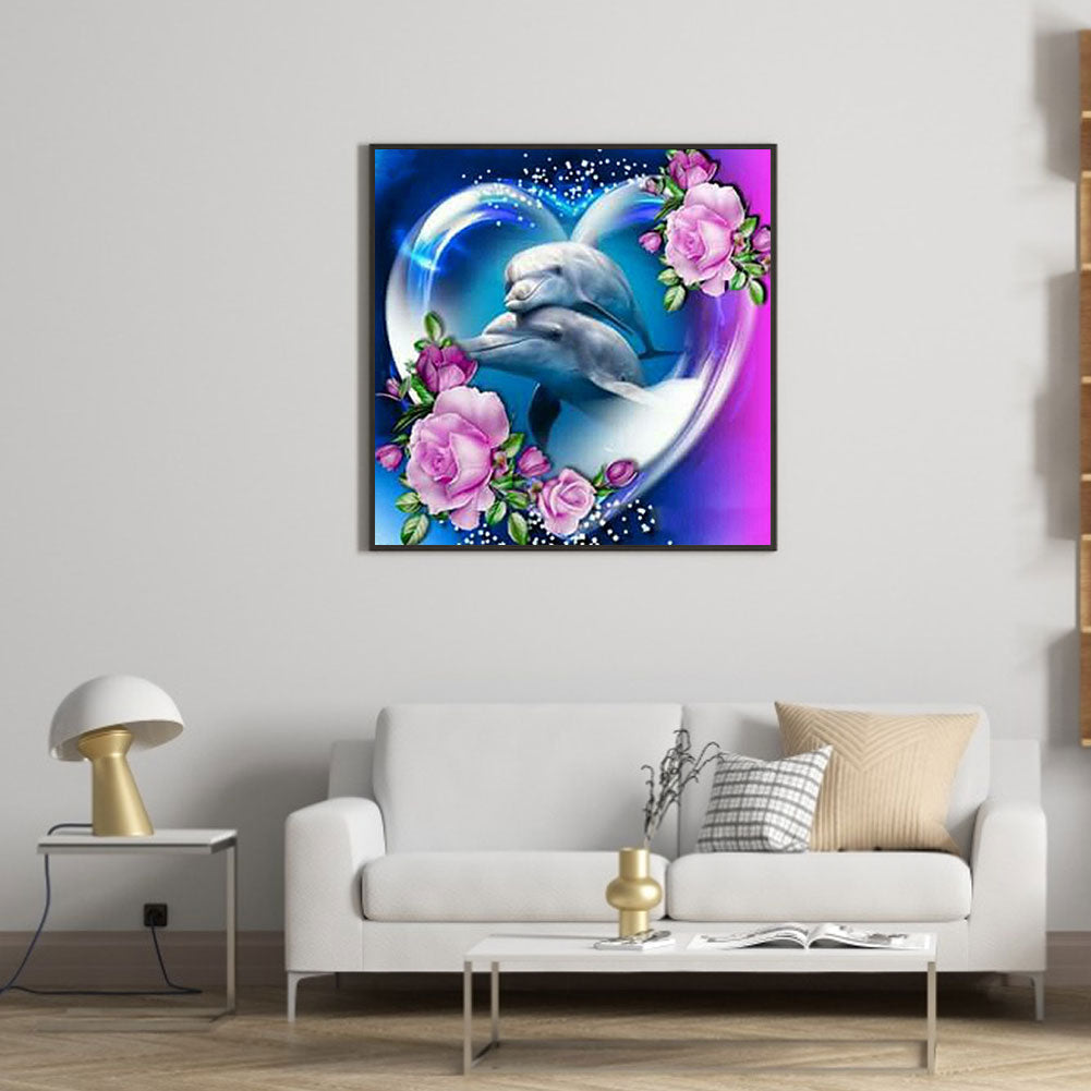 Dolphin - Full Round Drill Diamond Painting 40*40CM