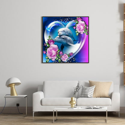 Dolphin - Full Round Drill Diamond Painting 40*40CM