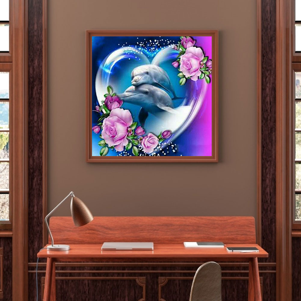 Dolphin - Full Round Drill Diamond Painting 40*40CM