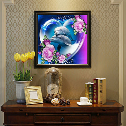 Dolphin - Full Round Drill Diamond Painting 40*40CM