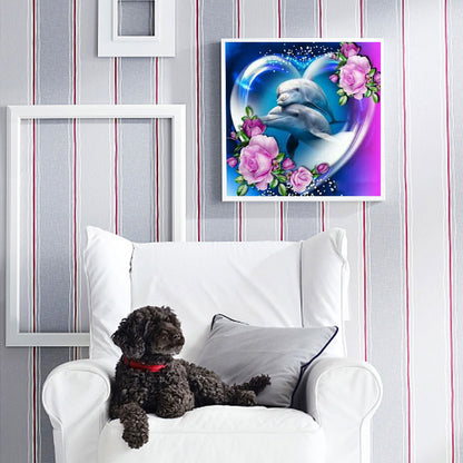 Dolphin - Full Round Drill Diamond Painting 40*40CM