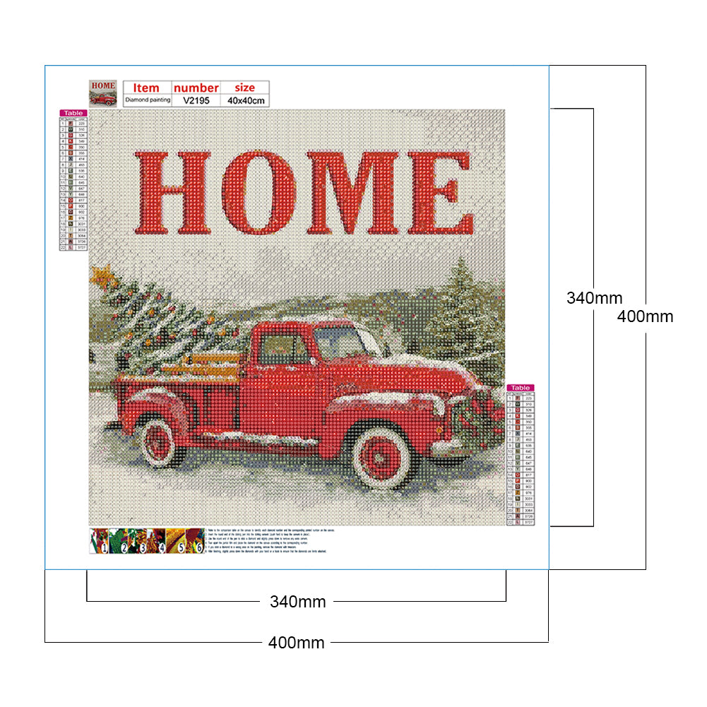 Christmas Jeep - Full Round Drill Diamond Painting 40*40CM