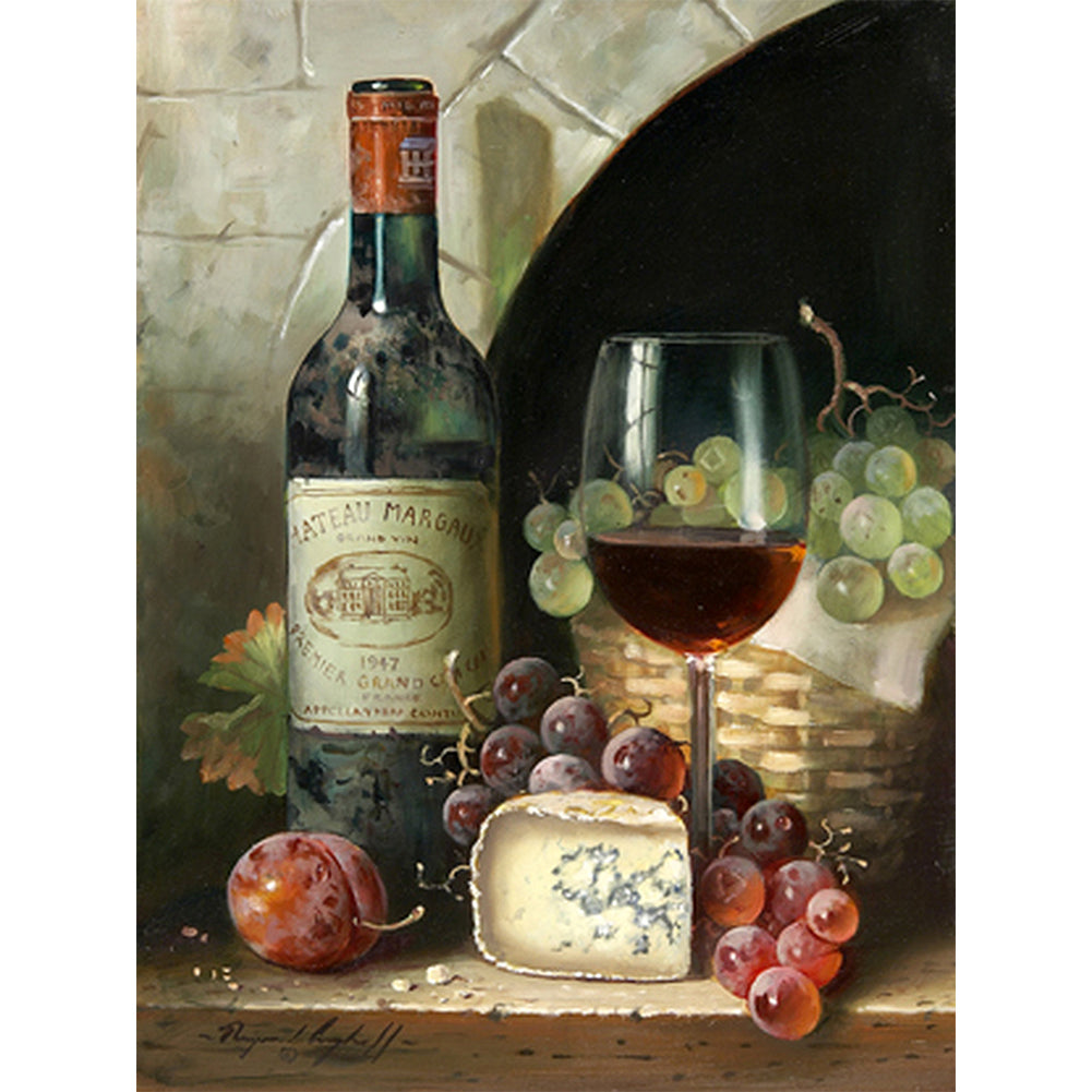 Wine - Full Round Drill Diamond Painting 30*40CM
