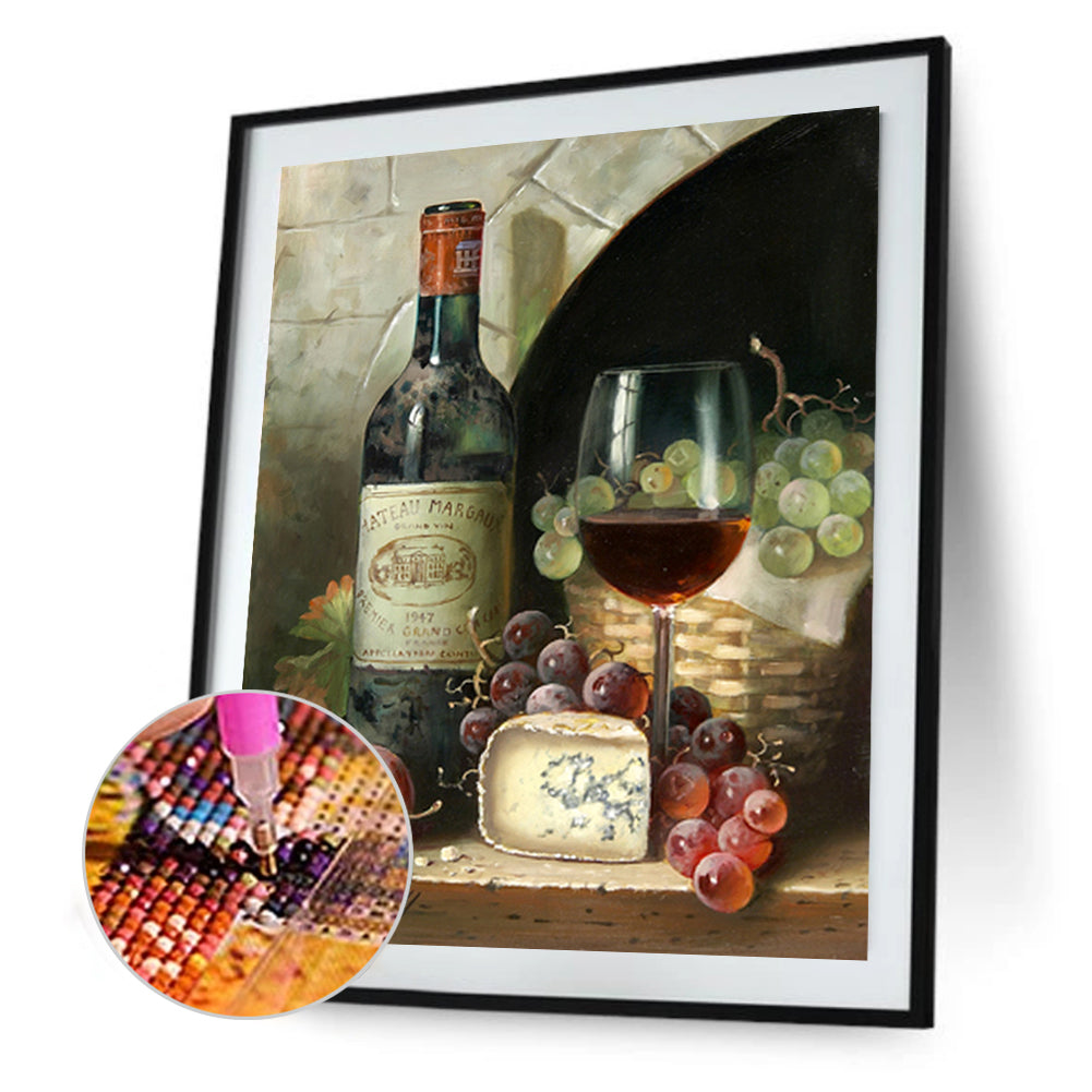 Wine - Full Round Drill Diamond Painting 30*40CM