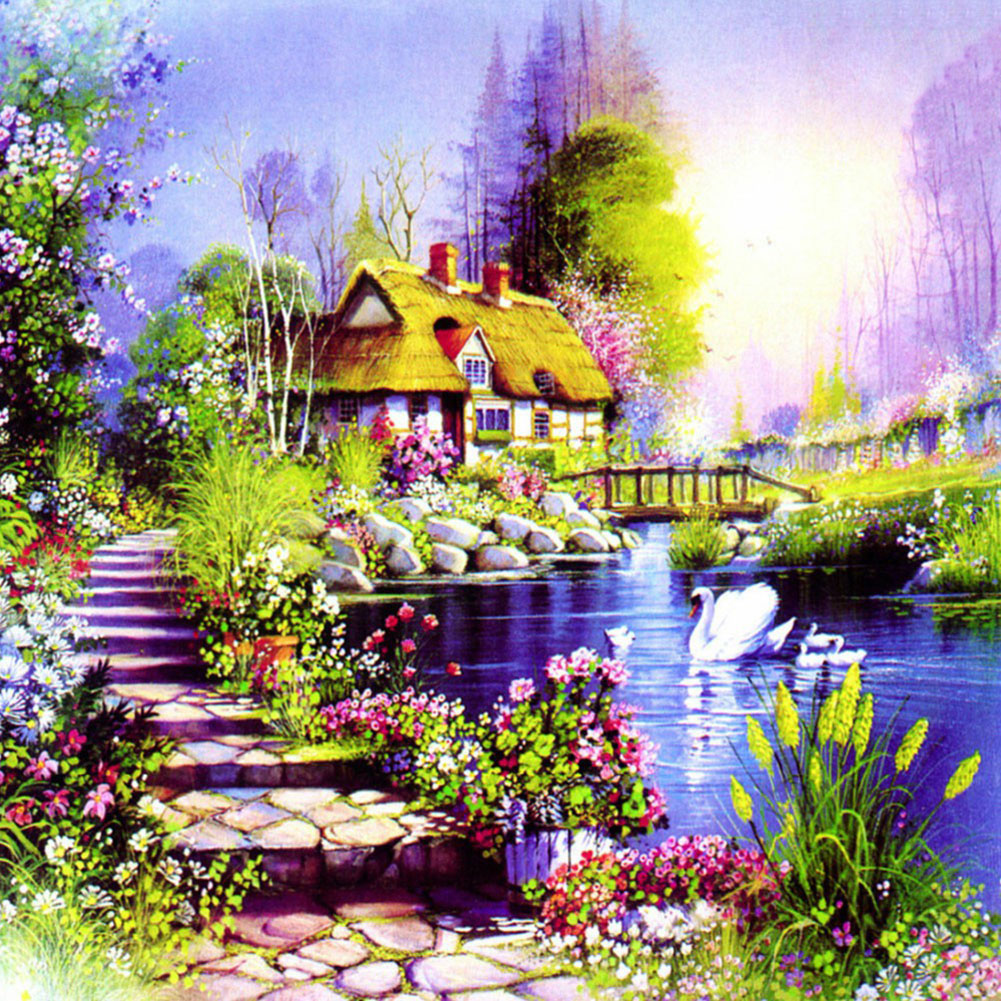 Houses - Full Round Drill Diamond Painting 40*40CM