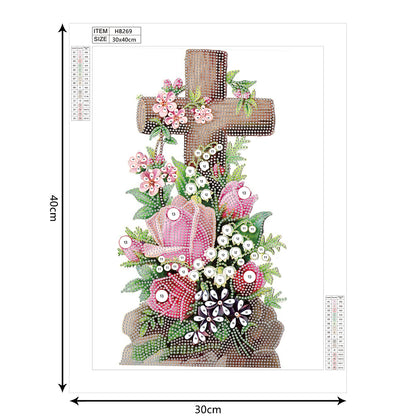 Cross - Special Shaped Drill Diamond Paiting 30*40CM