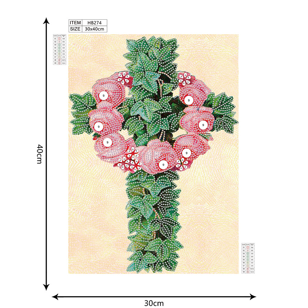 Cross - Special Shaped Drill Diamond Paiting 30*40CM